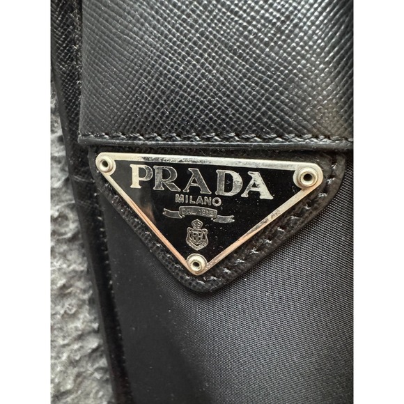 Vintage Prada Tessuto Nylon Leather Crossbody Messenger Shoulder Bag Black - Picture 12 of 16